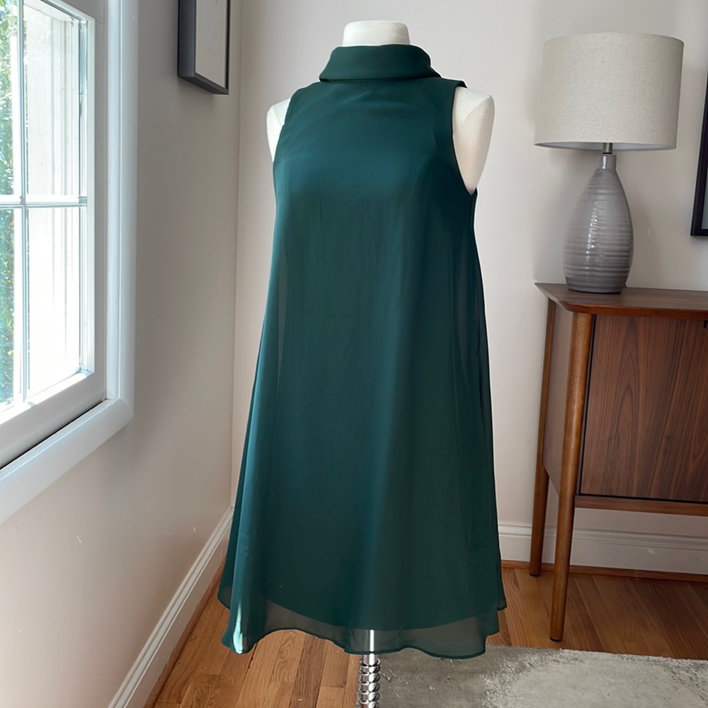 Gorgeous Ann Taylor Factory occasion halter dress hunter green SP